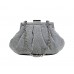 Evening Bag - Glittery Look Fabric - Silver - BG-92093S